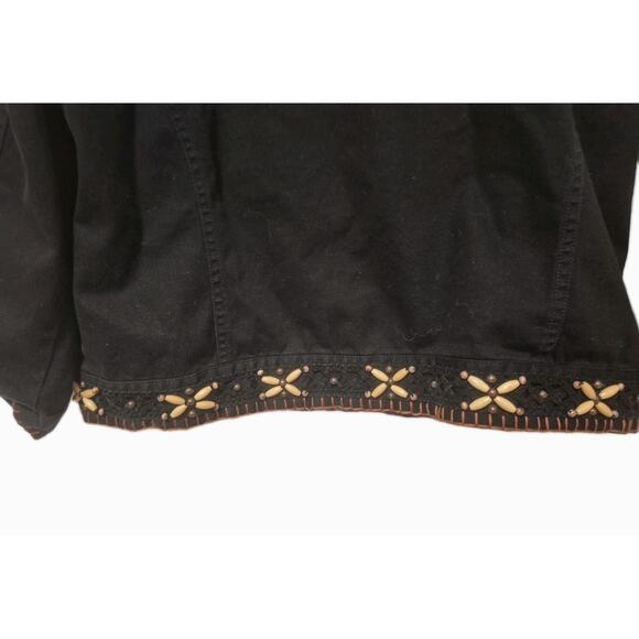 Ruby Road Bead Embellished Short Black Jacket Embroidered Women Size 12 - Picture 4 of 9